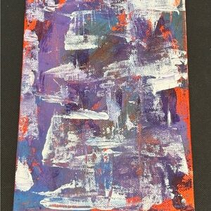 Abstract Purple and White Canvas Art